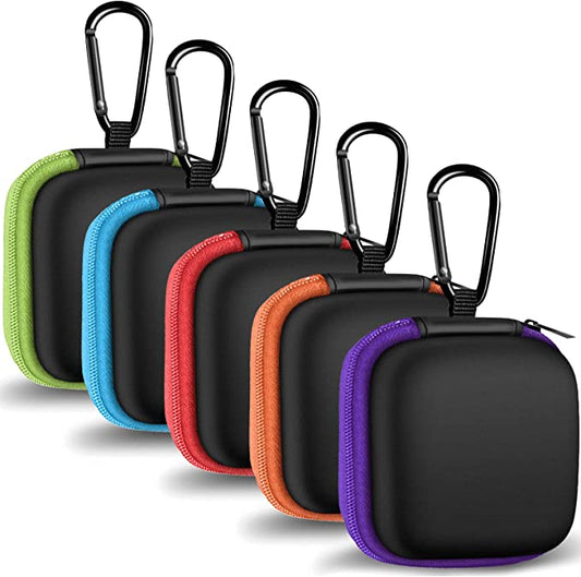 "Organize Your Tech with MOLOVA Earbud Case (Each Sold Separately): Portable EVA Storage with Carabiner in 5 Colors!"