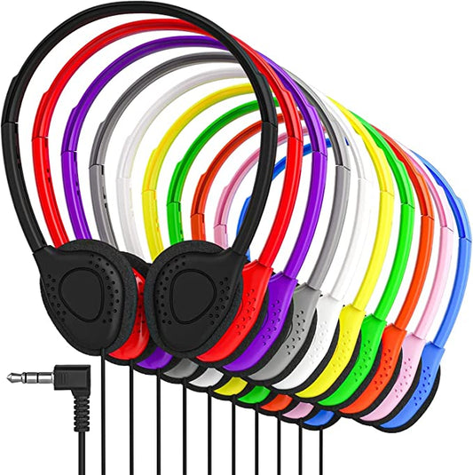 "Maeline Multi-Colored On-Ear Headphones with 3.5mm Plug - Perfect for Group Activities and Events (Each Sold Separately)!"