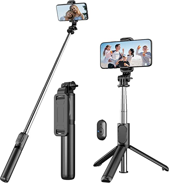 4-in-1 Portable Selfie Stick Tripod with Wireless Remote for Gopro, iPhone, Samsung, Huawei, and More!